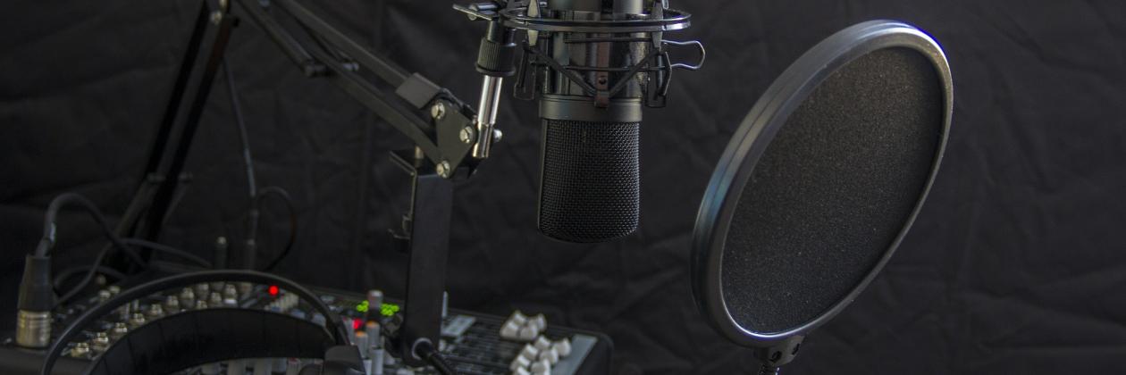 Microphone in recording studio