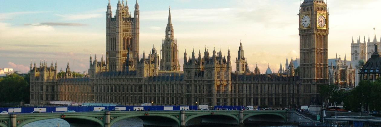 Image of the Palace of Westminster as seen from the opposite side of the River Thames