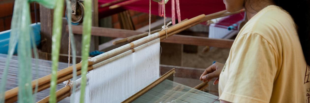 Woman working in a textiles factory